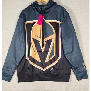 FOCO Vegas Golden Knights NHL Hoodie Mens Large Charcoal Black Gold Graphic New